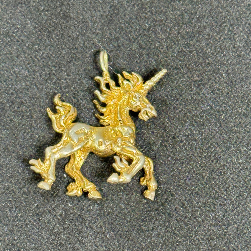 Vintage Sterling Silver 925 Vermeil Unicorn Pendant Mythical Fairycore READ